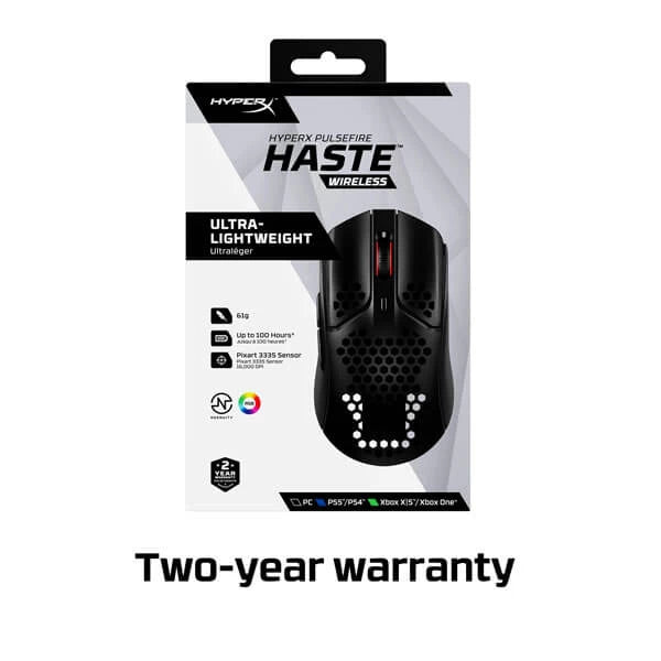 HyperX Pulsefire Haste – Gaming Mouse, Ultra-Lightweight, 59g, Honeycomb  Shell, Hex Design, RGB, HyperFlex USB Cable, Up to 16000 DPI, 6  Programmable